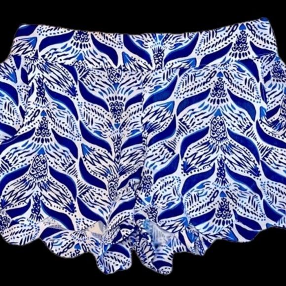 πΈ Lilly Pulitzer Scalloped Hem Pull-On Shorts (S) πΈ - Picture 1 of 5